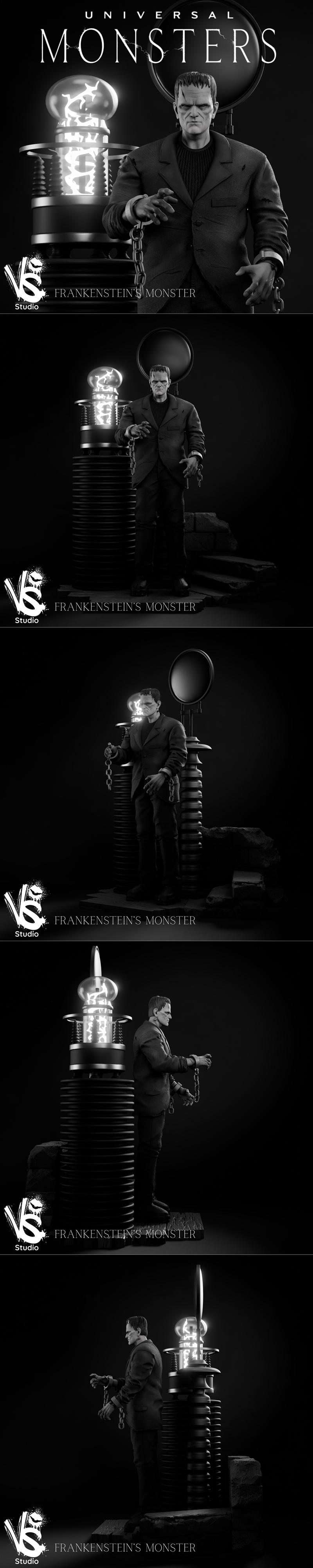 VS工作室 -  Frankenstein怪物与雕像 - 3D打印模型|VSstudio – Frankenstein’s Monster and bust – 3D Print Model STL