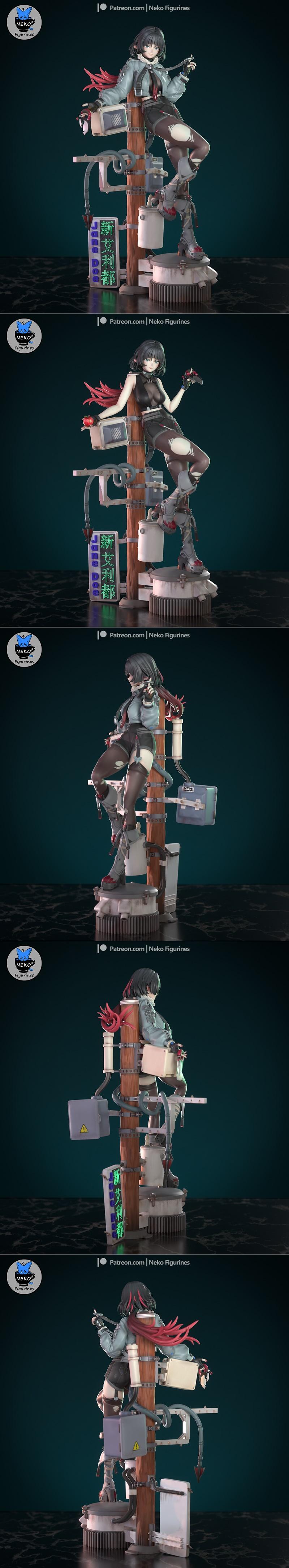 Neko Figurines – Jane Doe – 3D Print Model STL