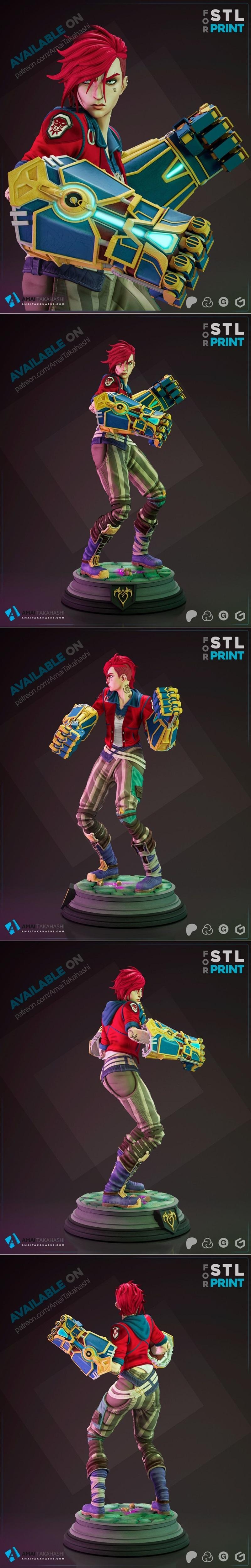 英雄联盟：虚空之弧 3D打印模型|Vi – Arcane – League of Legends – 3D Print Model STL