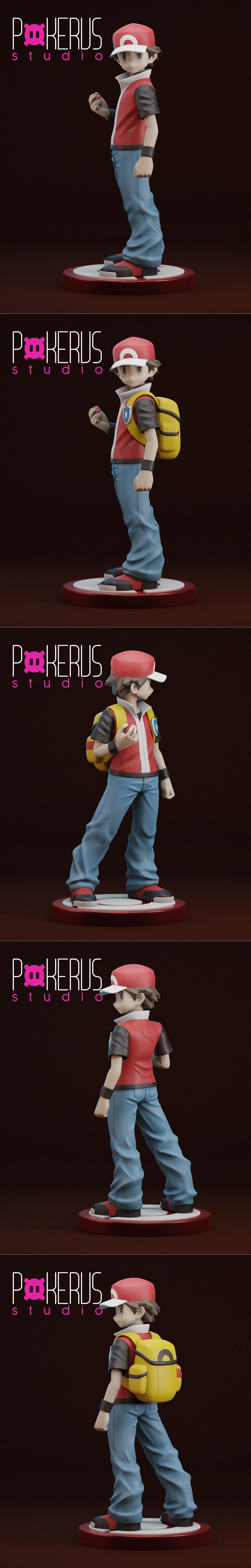 Pokerus Studio - 红色训练师 - 3D打印模型|Pokerus Studio – Trainer Red – 3D Print Model STL