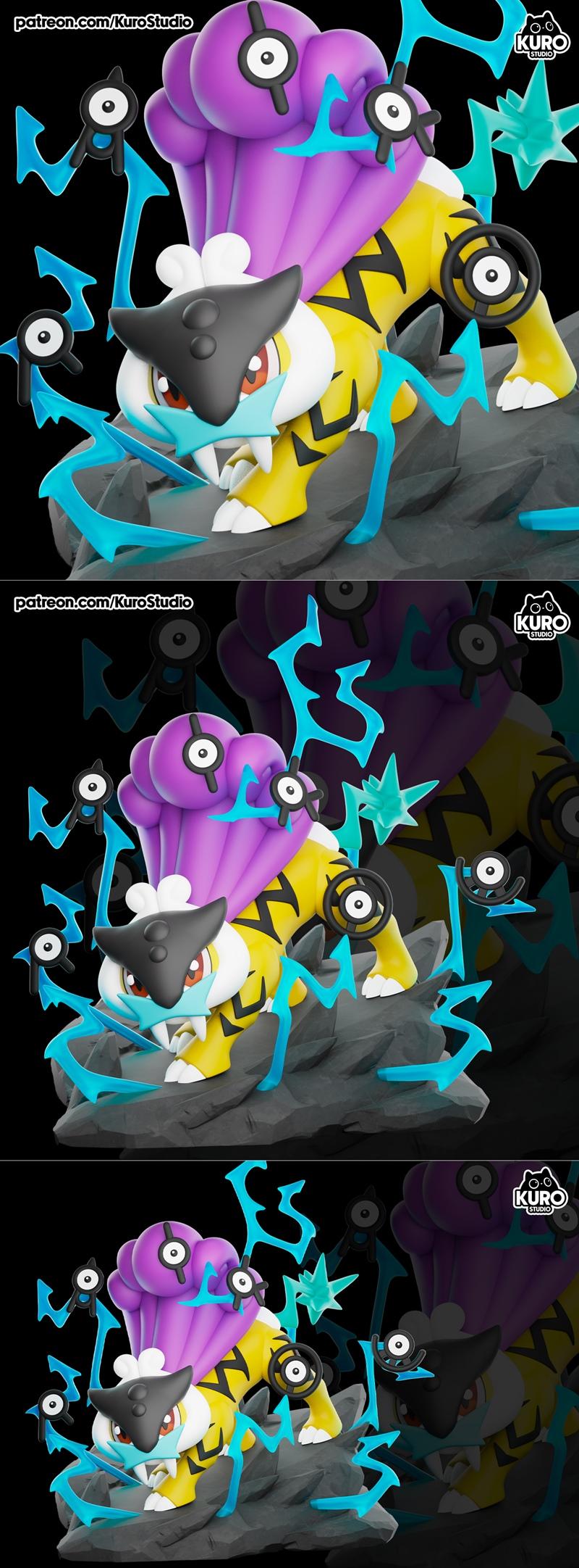 Kuro Studio - 小孩版雷吉洛克 - 未闻 - 3D打印模型|Kuro Studio – Chibi Raikou Unown – Pokemon – 3D Print Model STL