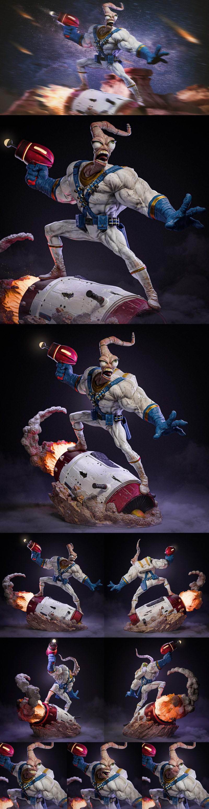 Earthworm Jim 3D打印模型|Earthworm Jim – 3D Print Model