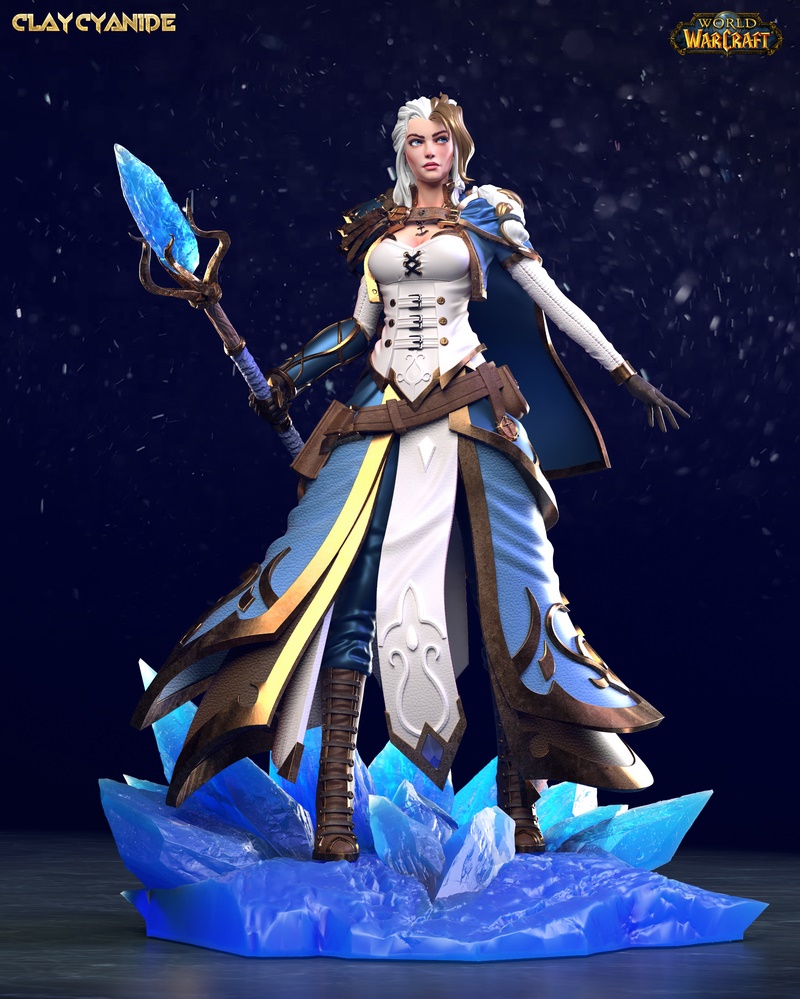 魔兽世界贾娜·普roudmoore 3D打印模型|Jaina Proudmoore – World of Warcraft – 3D Print Model