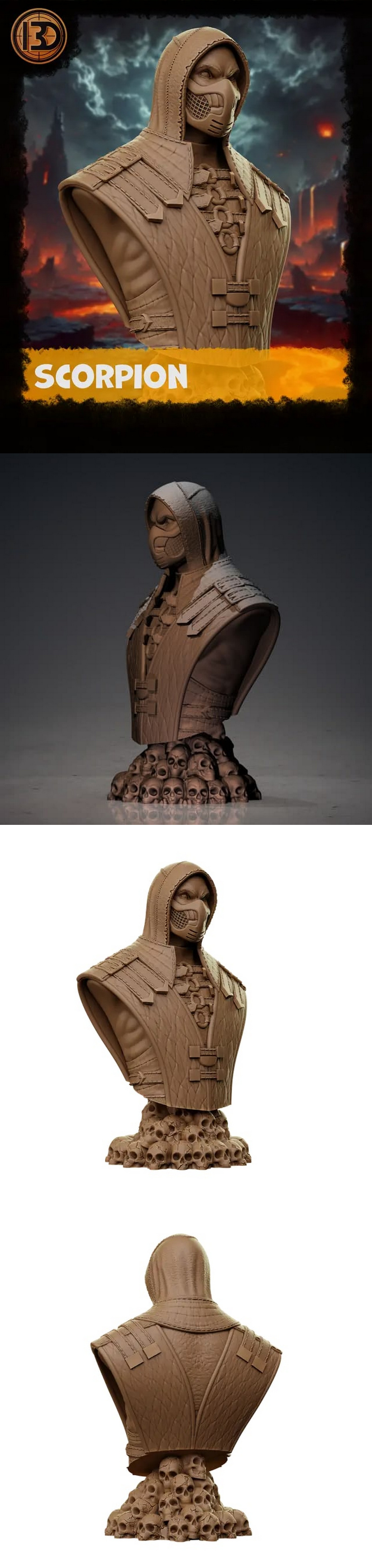 Scorpion Bust – Mortal Kombat – 3D Print Model