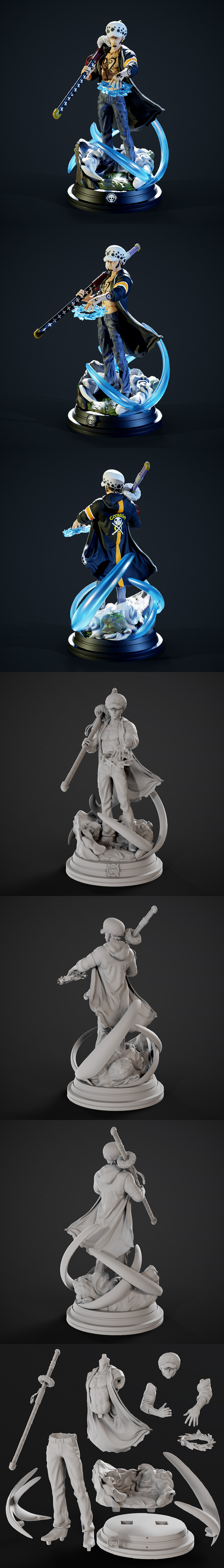 《海贼王》Trafalgar Law 3D打印模型|Trafalgar Law – One Piece – 3D Print Model