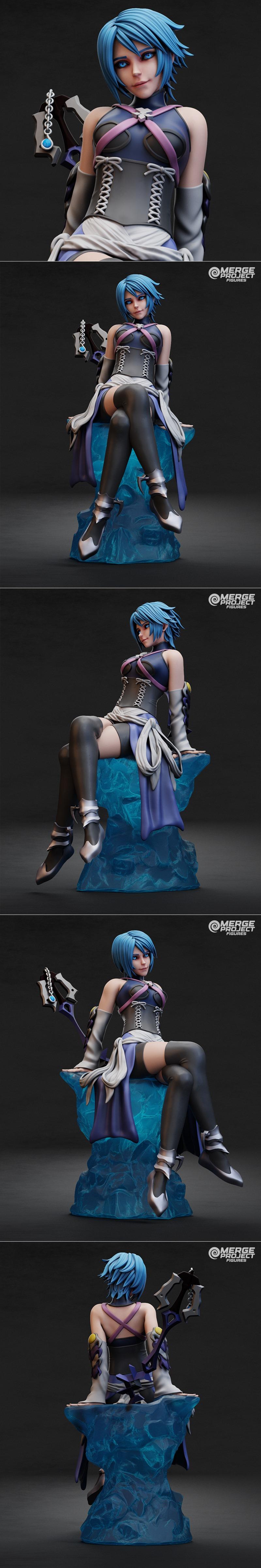 王国之心 水之国角色 3D打印模型|Merge Project Figures – Aqua – Kingdom Hearts – 3D Print Model STL