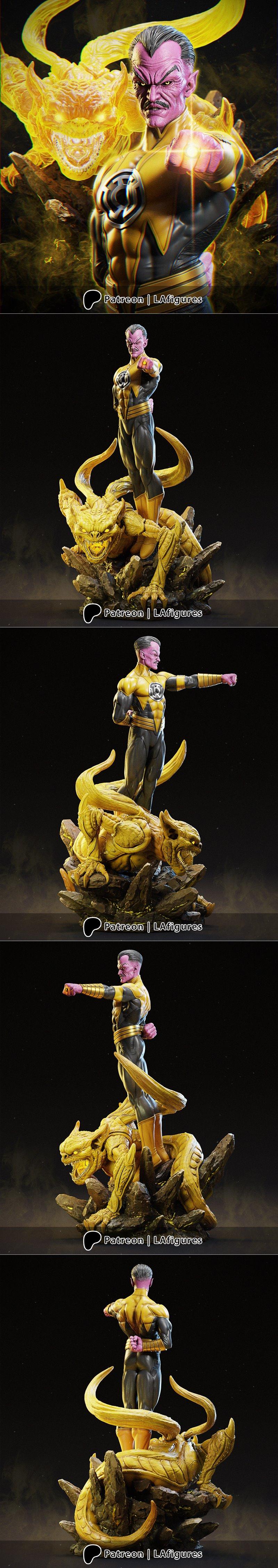 L.A. Figures - 绿灯侠 - 赛恩斯托 3D打印模型|L.A. Figures – Sinestro – Green Lantern – 3D Print Model STL