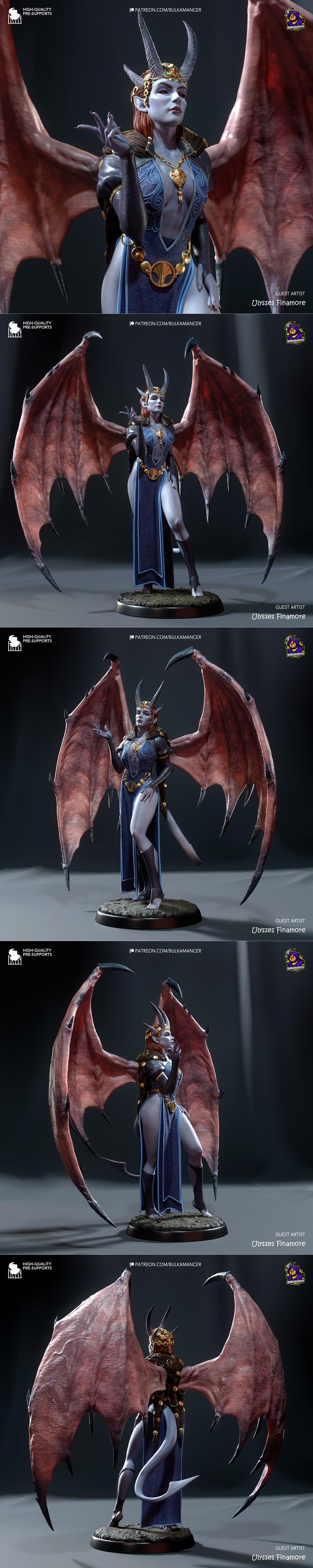 Bulkamancer雕刻作品：Mizora角色3D打印模型STL|Bulkamancer Sculpts – Mizora – Baldurs Gate 3 – 3D Print Model STL