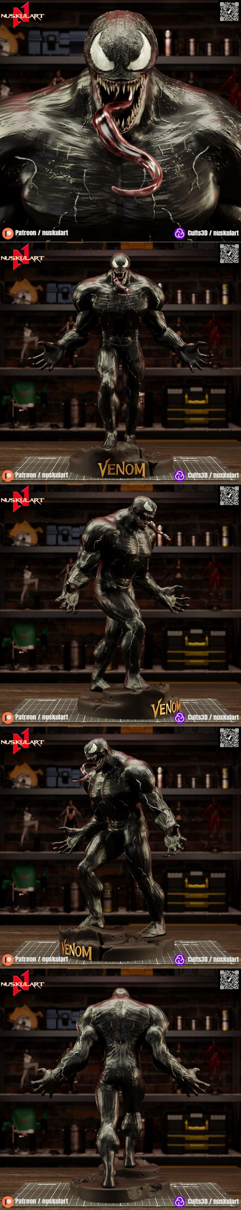 Nuskul艺术作品《Venom》3D打印模型|Nuskul Art – Venom – 3D Print Model STL