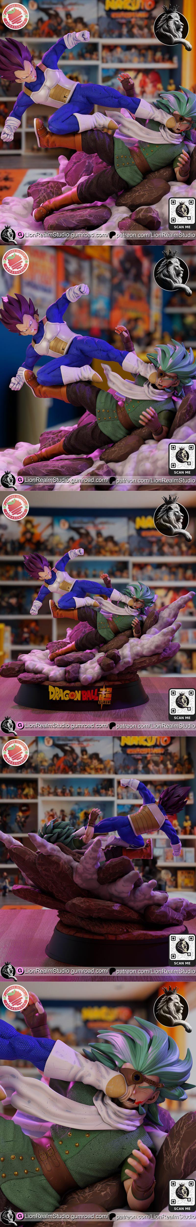 Lion Realm Studioo – Vegeta Ultra Ego vs Granolah – Dragon Ball Super – 3D Print Model STL