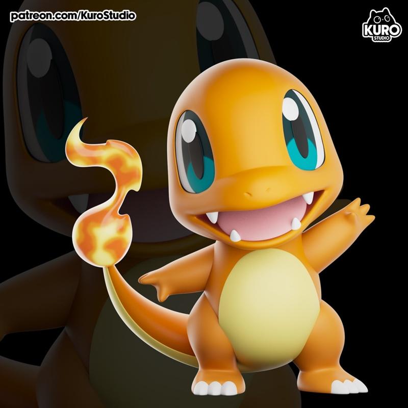 Kuro Studio - 火焰红蜥 - 3D打印模型|Kuro Studio – Charmander – 3D Print Model STL