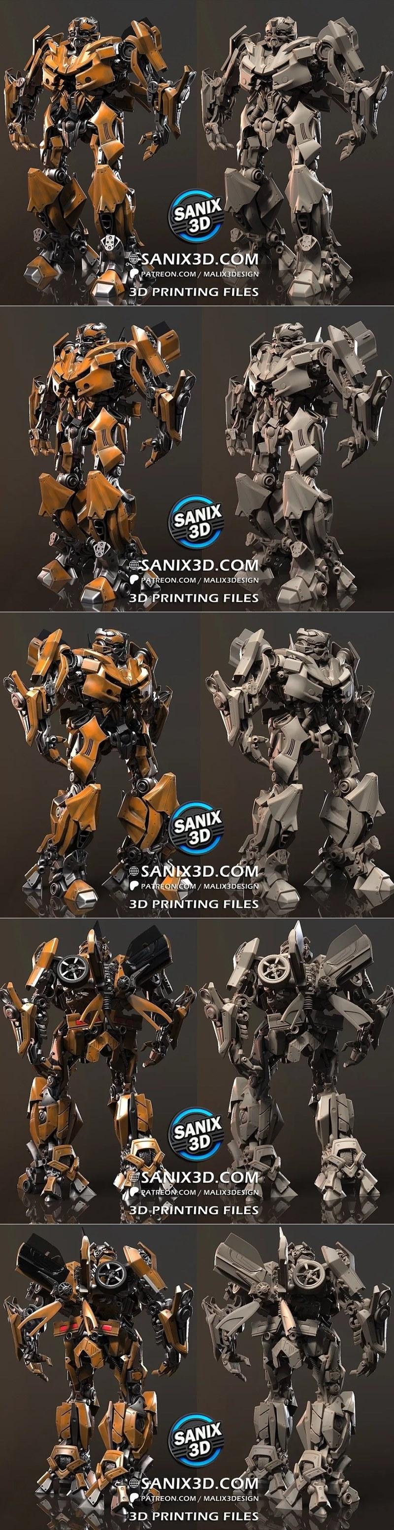 Sanix出品：变形金刚博派蜂鸟3D打印模型|Sanix – Bumblebee – Transformers – 3D Print Model STL