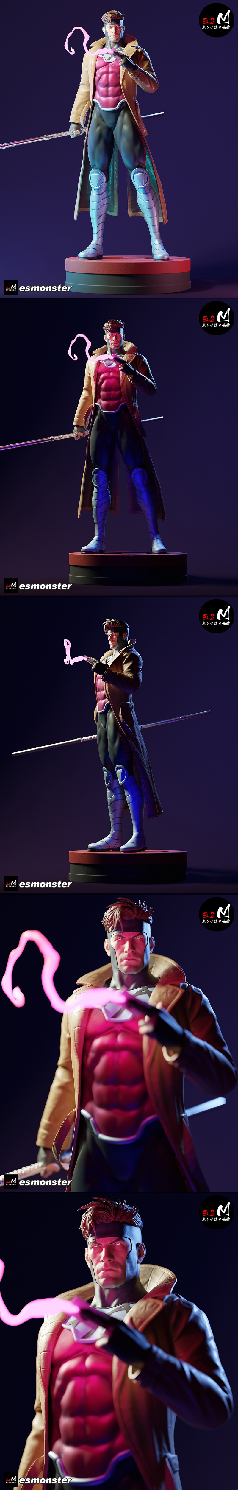 E.S.怪物 - 策略奇兵 - 3D打印模型|E.S Monster – Gambit Marvel – 3D Print Model STL