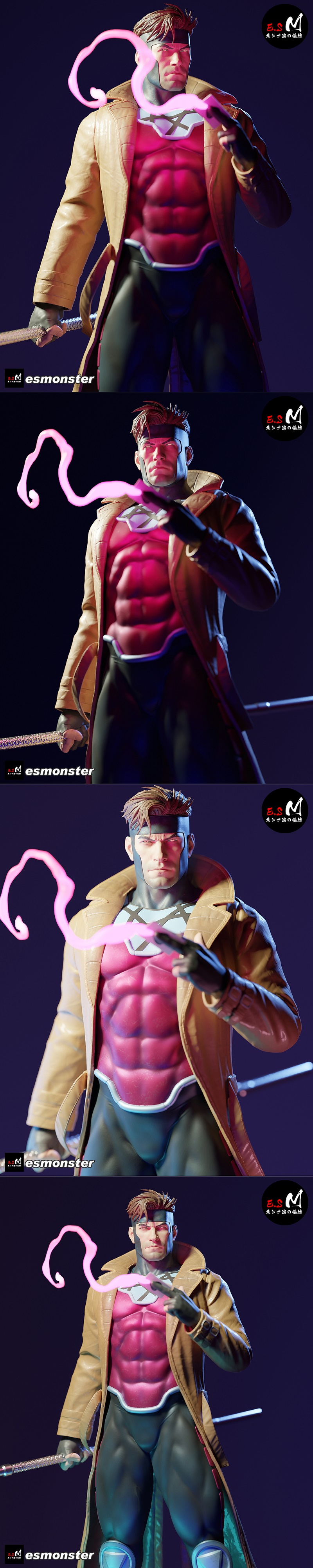 E.S.怪物 - 策略奇兵 - 3D打印模型|E.S Monster – Gambit Marvel – 3D Print Model STL