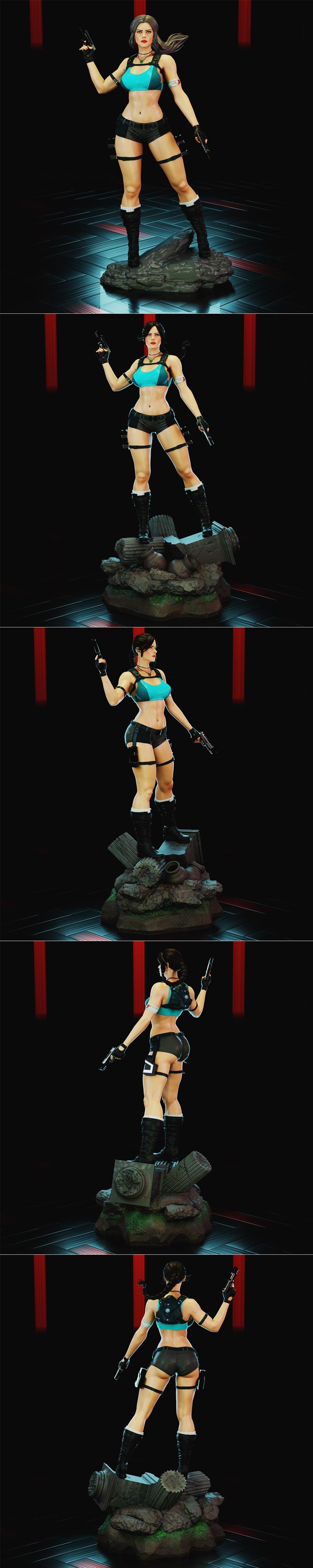布鲁诺艺术3D打印模型：莱拉·克罗夫特|BrunoArt3D – Lara Croft – 3D Print Model STL