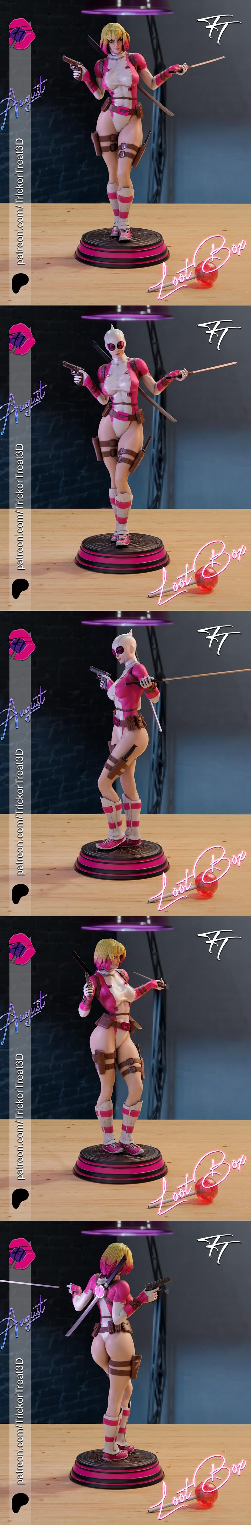 万圣节特辑 - 顾盼 - Gwenpool 3D打印模型|Trick or Treat – Gwenpool – 3D Print Model STL