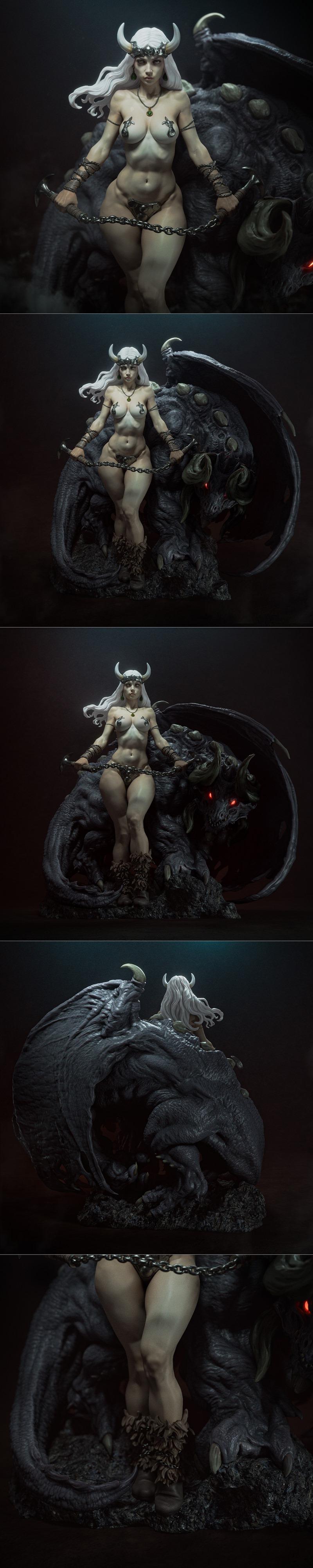 Ca 3d Studios - 恶魔女王 - 3D打印模型|Ca 3d Studios – Demon Queen – 3D Print Model STL