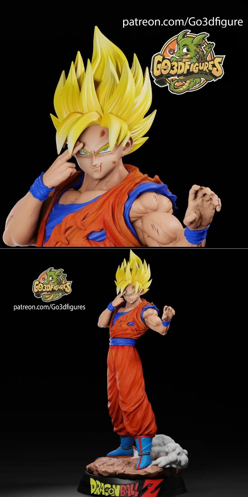 悟空 - 3D打印模型 - 无敌龙珠战士|Goku – By Go3DFigures – 3D Print Model STL