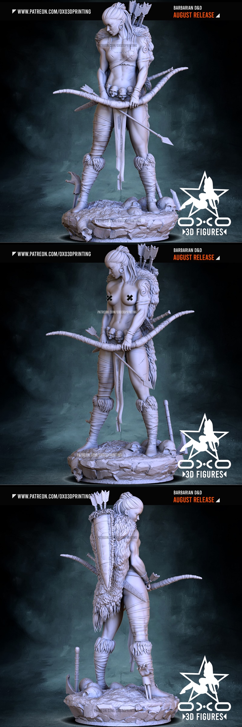 OXO3D barbarian 3D打印模型|OXO3D Figures – Barbarian – 3D Print Model STL