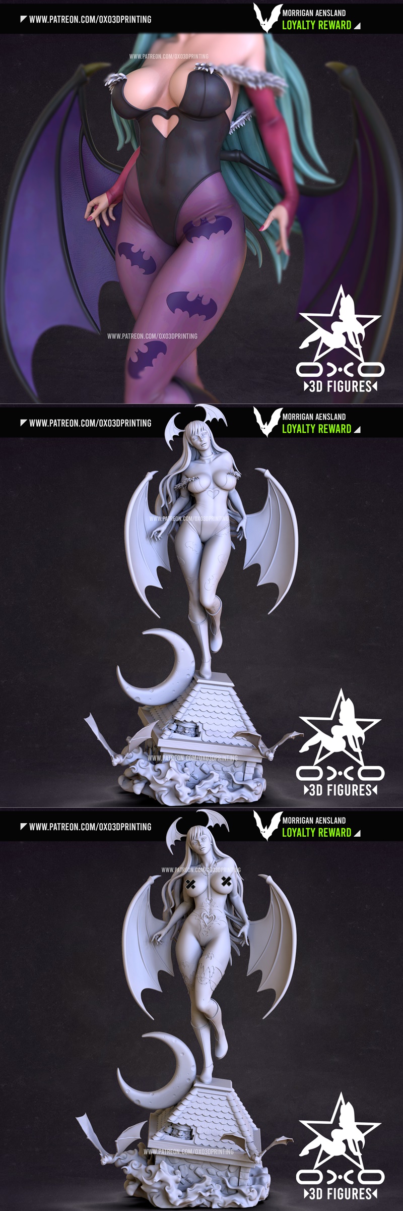 OXO3D Morrigan Aensland 3D打印模型|OXO3D Figures – Morrigan Aensland – 3D Print Model STL