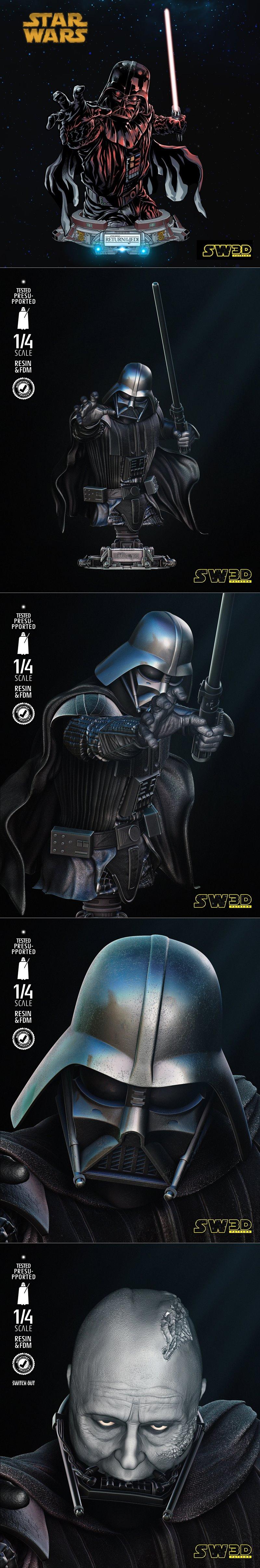 SW3D - 蜘蛛侠3D打印模型|SW3D – Darth Vader Return of Jedi Bust – 3D Print Model STL