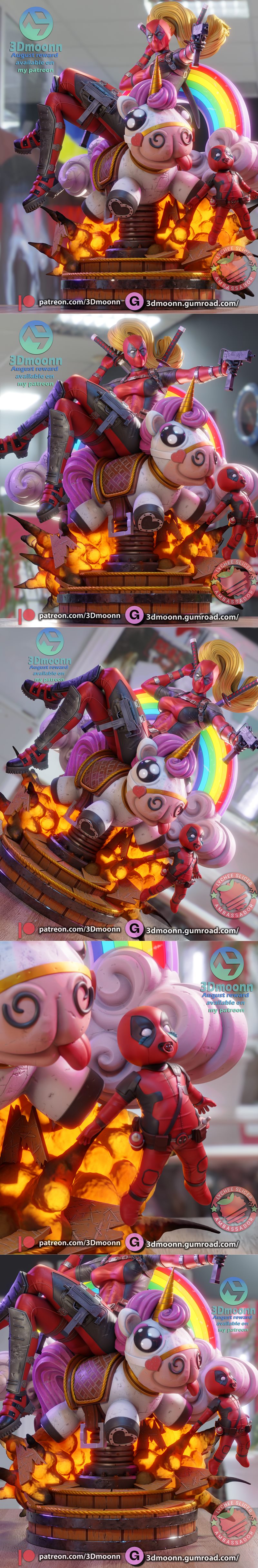 3D打印模型：Lady Deadpool角色造型|3Dmoonn – Lady Deadpool – 3D Print Model STL