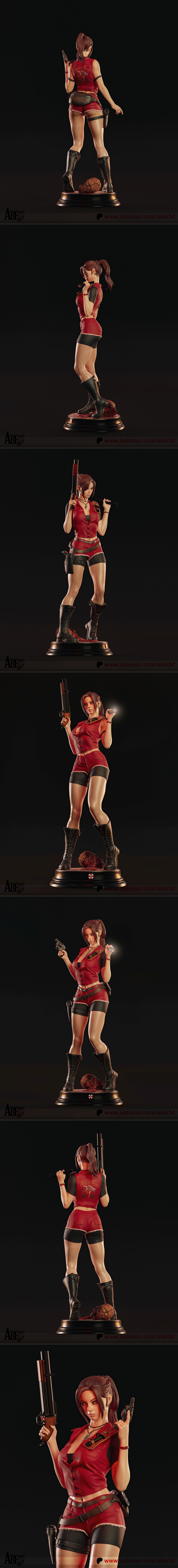 Abe3D - 《生化危机》克莱尔·雷德菲尔德 3D打印模型|Abe3D – Claire Redfield – 3D Print Model STL
