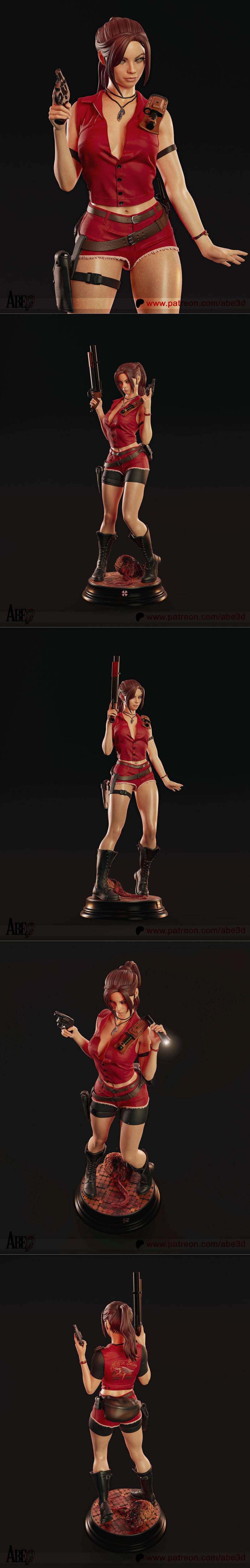 Abe3D - 《生化危机》克莱尔·雷德菲尔德 3D打印模型|Abe3D – Claire Redfield – 3D Print Model STL