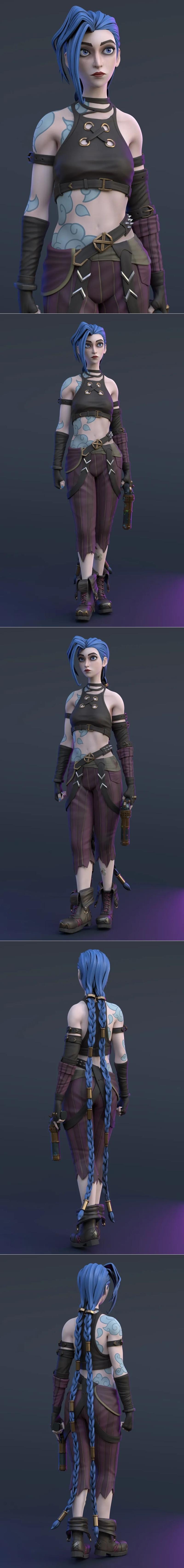 Jinx - 动漫游戏角色3D打印模型|Jinx – Arcane – 3D Print Model STL