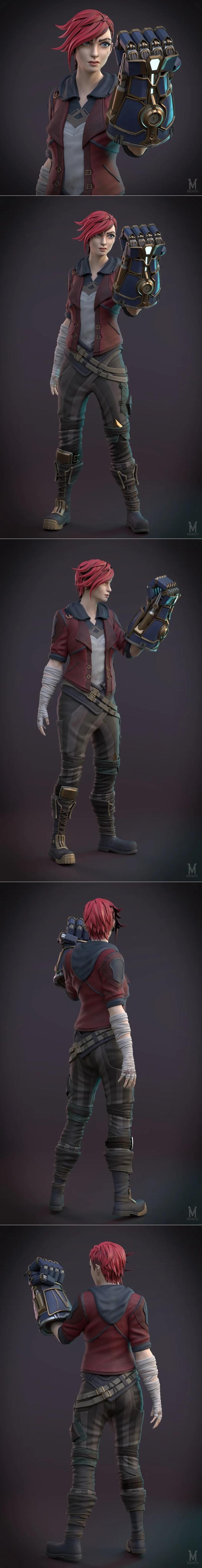 Arcane - 3D打印模型：赛娜与艾克角色雕塑|VI – Arcane – 3D Print Model STL