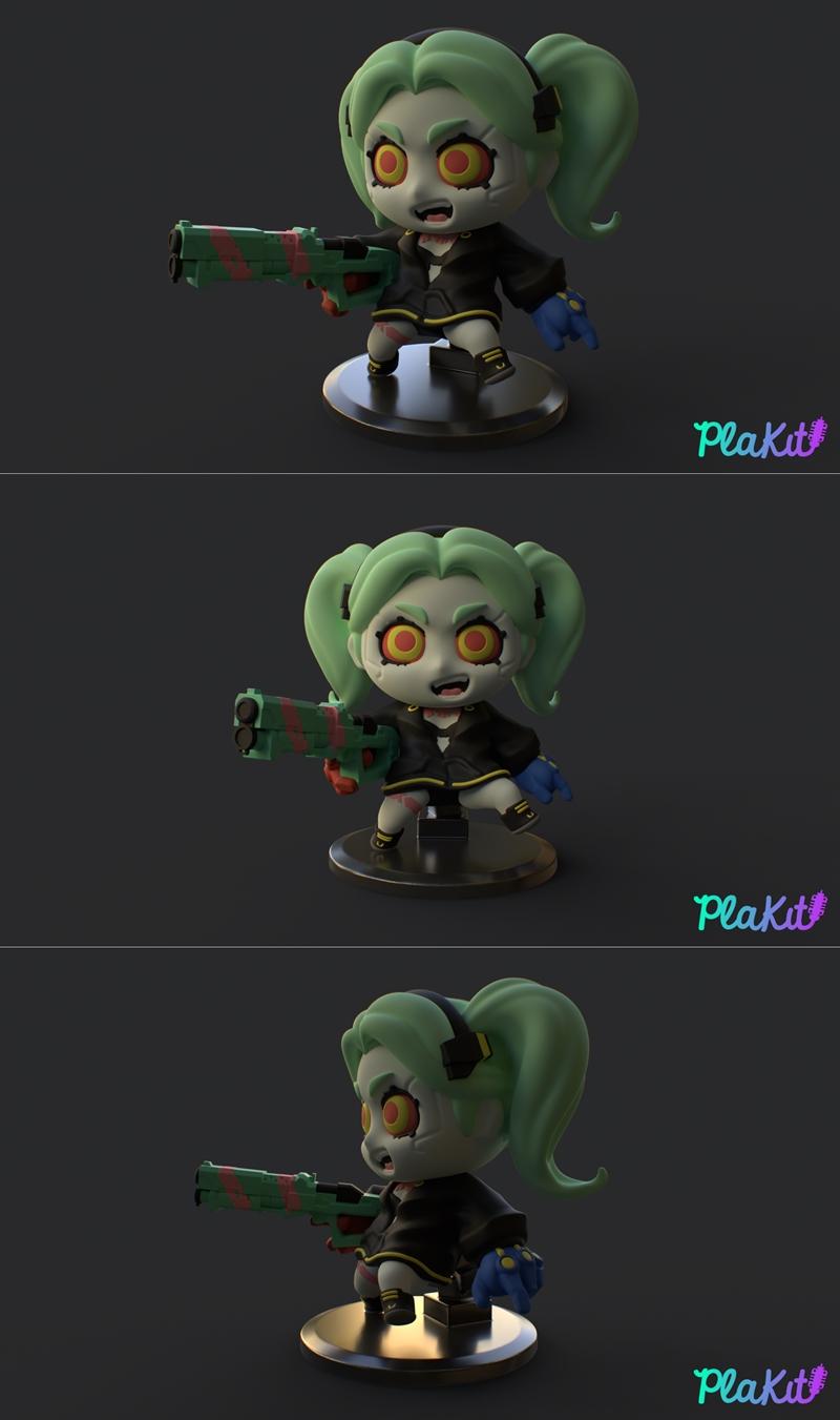 PlaKit - 奇幻机甲：赛博朋克边缘狂徒蕾贝卡 3D打印模型|PlaKit – Cyberpunk Edgerunners Rebecca – 3D Print Model STL