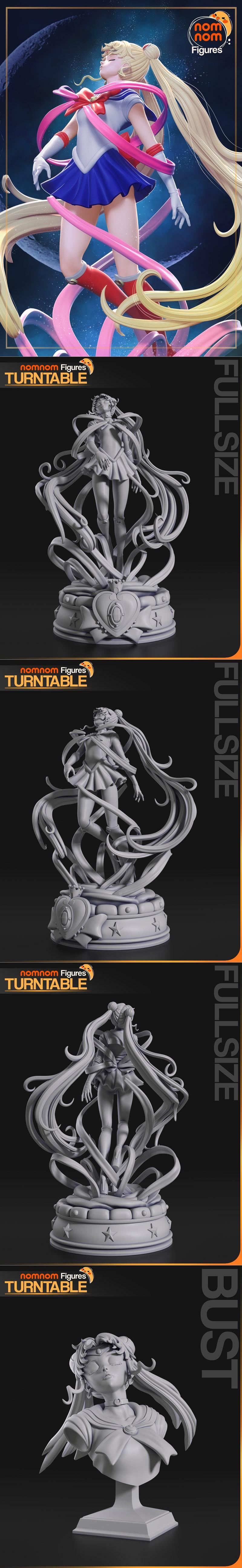 Sailor Moon 3D打印模型|Nomnom Figures – Sailor Moon – 3D Print Model STL