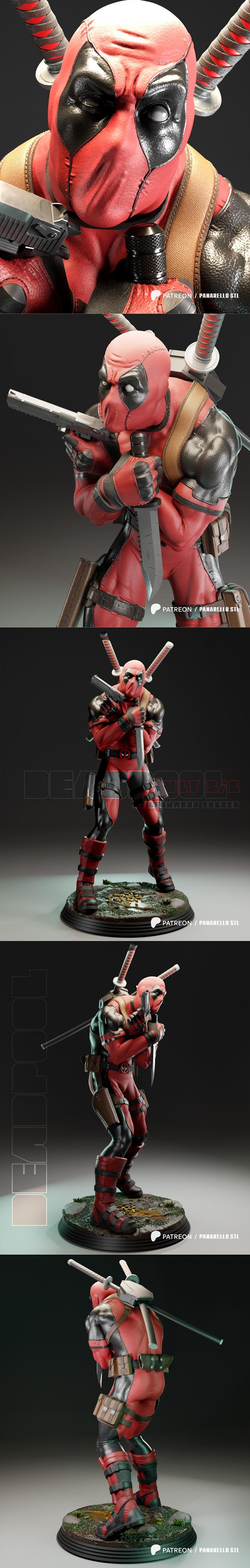 Panarello出品的Deadpool 3D打印模型|Panarello – Deadpool – 3D Print Model STL