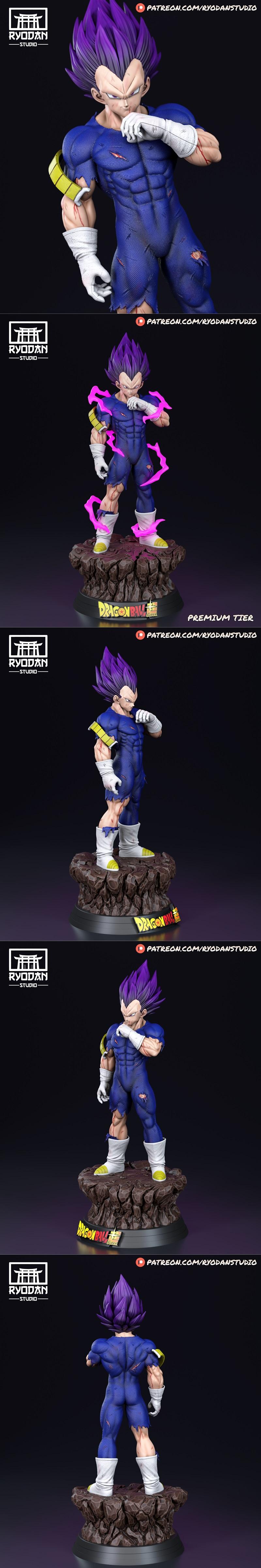 Ryodan Studio - 悟空超赛神 - 3D打印模型|Ryodan Studio – Vegeta Ultra Ego – 3D Print Model STL