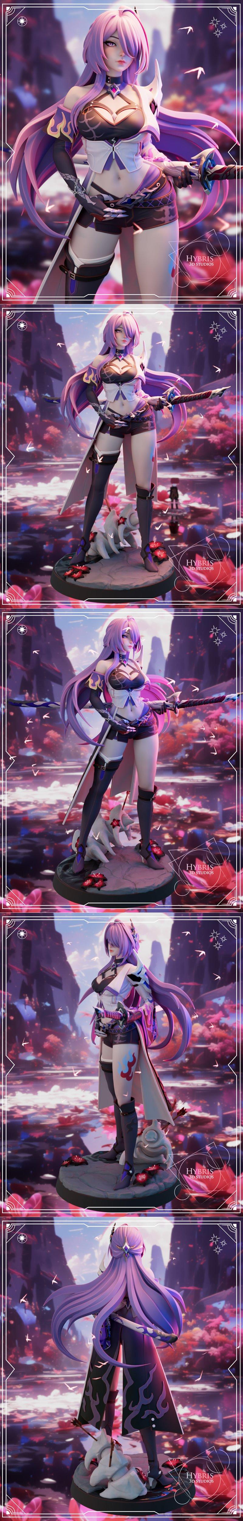 Hybris Studios《Acheron》角色3D打印模型|Hybris Studios – Acheron – Honkai Star Rail – 3D Print Model STL