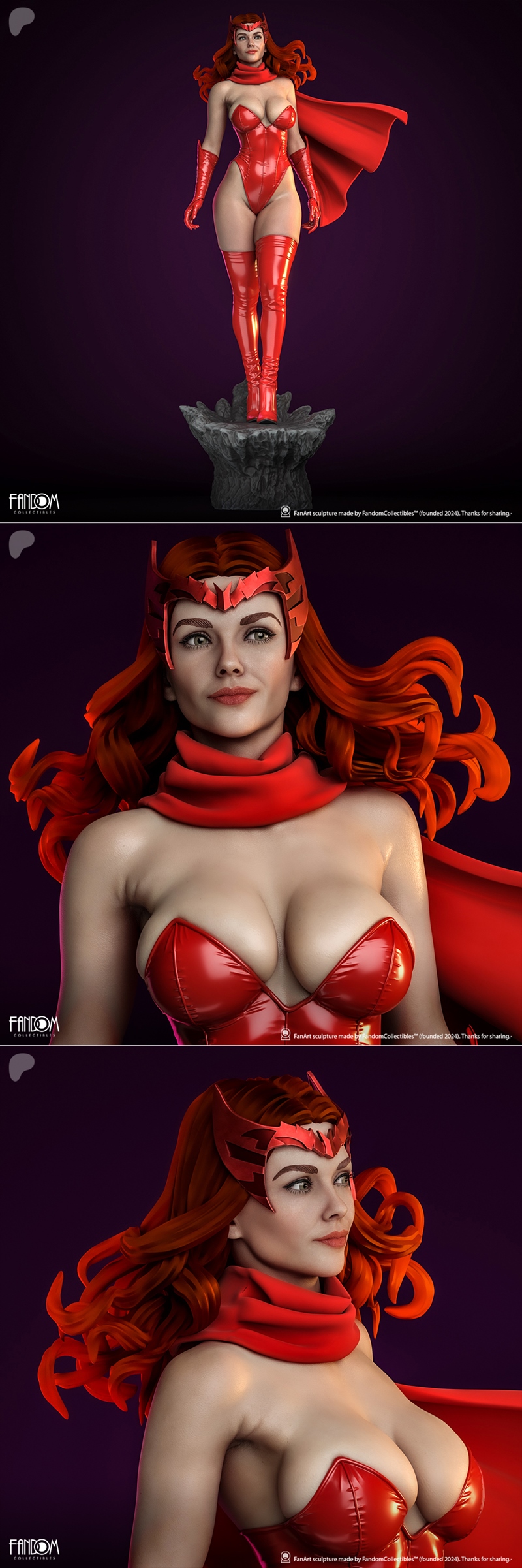 漫威3D打印模型：绯红女巫|Fandom Collectibles – Scarlet Witch – 3D Print Model STL