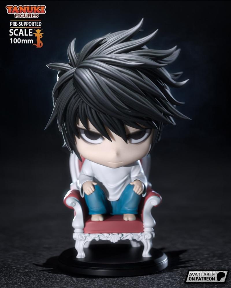 死亡笔记 可爱版 3D打印模型|L – Death Note – Chibi – 3D Print Model STL