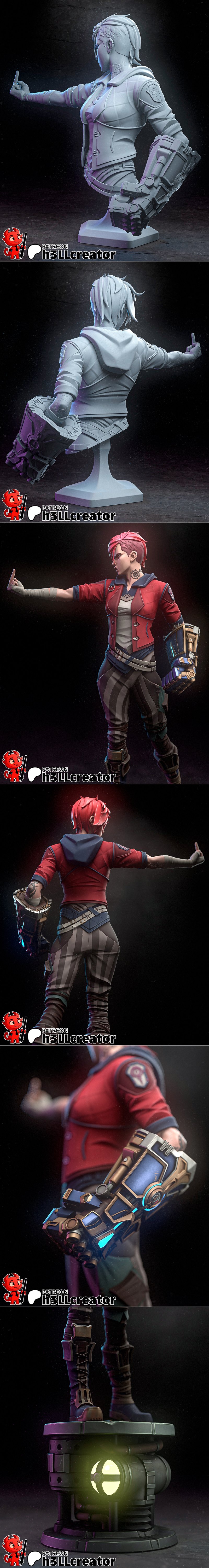 H3LL创作组 - 3D打印模型 - 可打印动漫角色模型|h3LL creator – VI – 3D Print Model STL