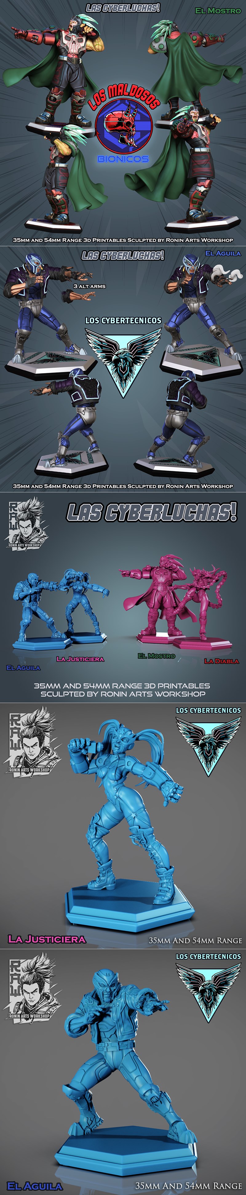 Ronin艺术工坊·拉斯赛博格斗2024·3D打印模型|Ronin Arts Workshop – Las Cyberluchas August 2024 – 3D Print Model STL