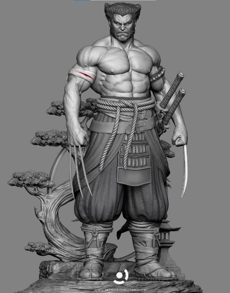 Wolverine -samurai- 3D打印模型|Wolverine – Samurai – 3D Print Model STL
