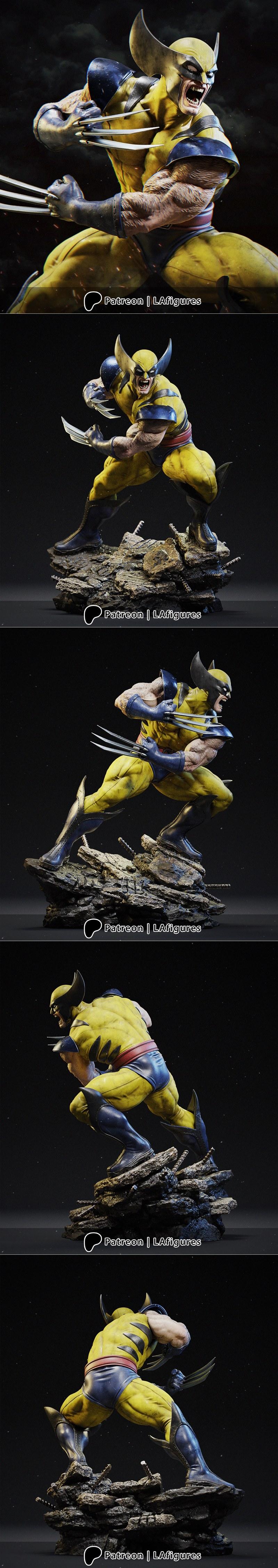 L.A. Figures - 王者之怒 - 狼人 3D打印模型|L.A. Figures – X – Men Wolverine – 3D Print Model STL