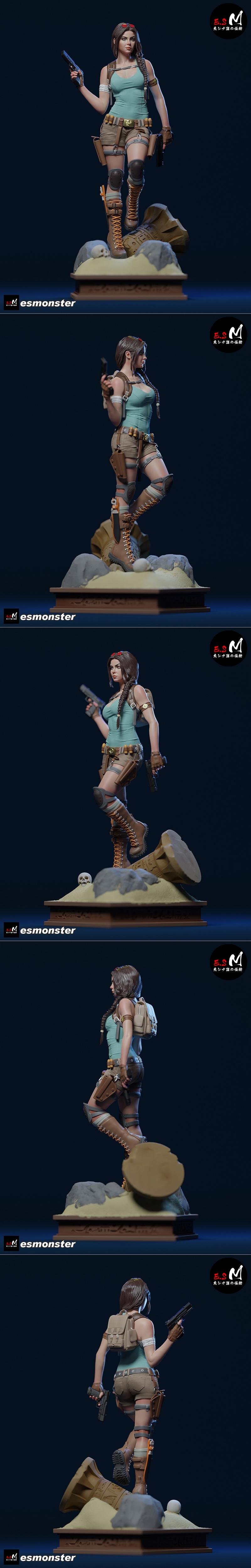 Lara Croft 3D打印模型|E.S Monster – Lara Croft – 3D Print Model STL