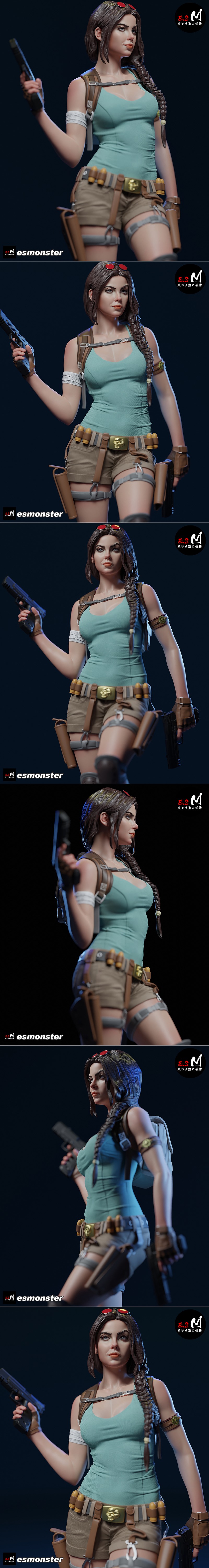 Lara Croft 3D打印模型|E.S Monster – Lara Croft – 3D Print Model STL