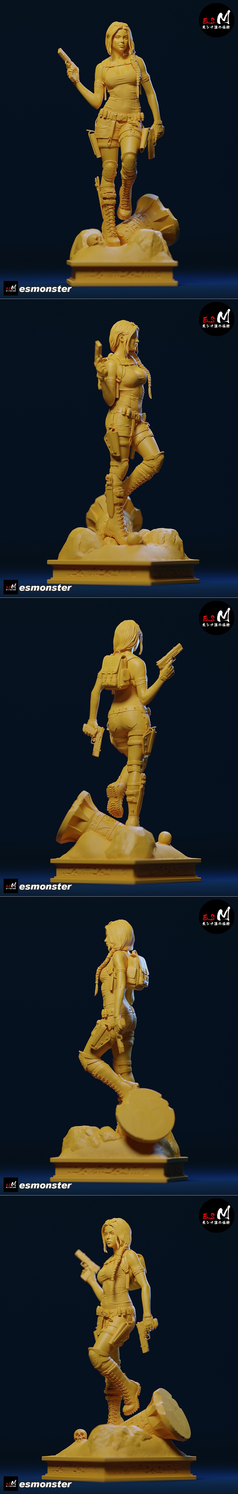 Lara Croft 3D打印模型|E.S Monster – Lara Croft – 3D Print Model STL