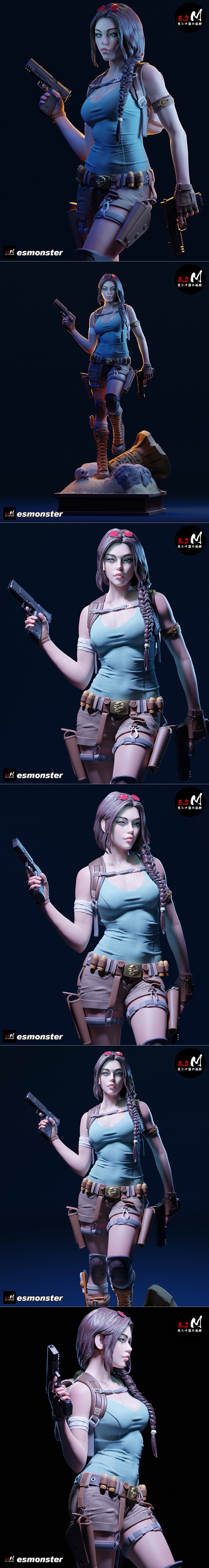 Lara Croft 3D打印模型|E.S Monster – Lara Croft – 3D Print Model STL