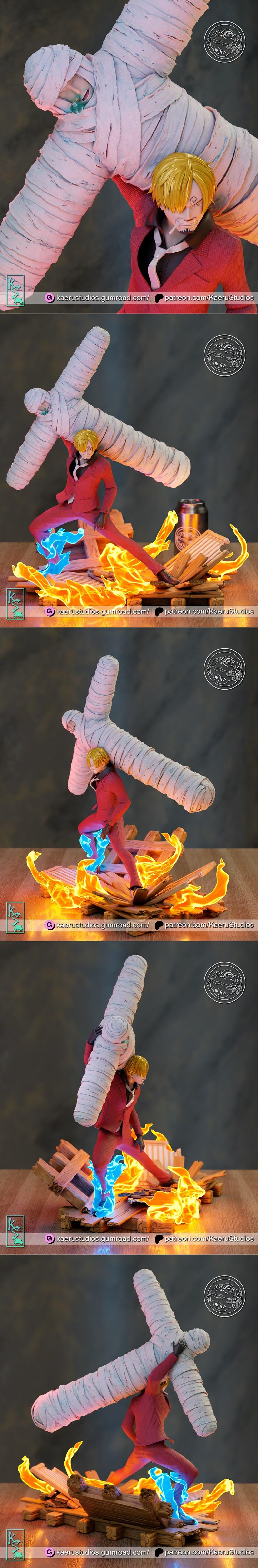 Kaeru Studio - 一护与佐助 3D打印模型|Kaeru Studio – Sanji and Zoro – 3D Print Model STL