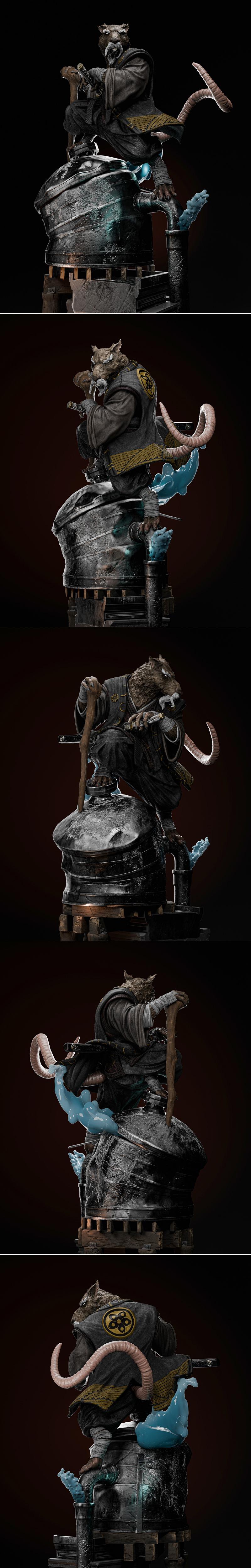 ZEZ工作室 -  Master Splinter - 蝙蝠侠3D打印模型|ZEZ Studios – Master Splinter – 3D Print Model STL