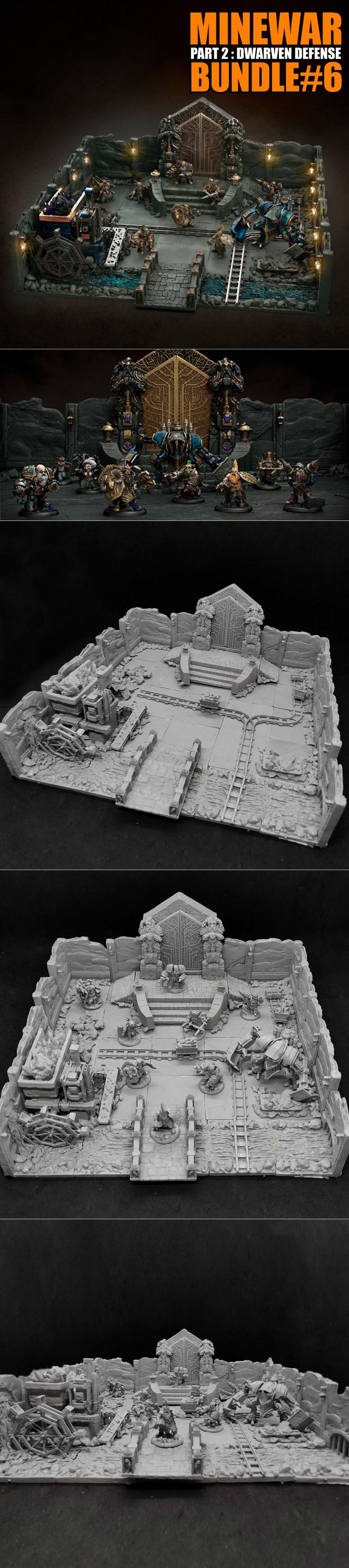 矿战系列：矮人防御套件3D打印模型|Necropunks Miniatures – Minewar part2 Dwarven Defence Bundle 6 – 3D Print Model STL