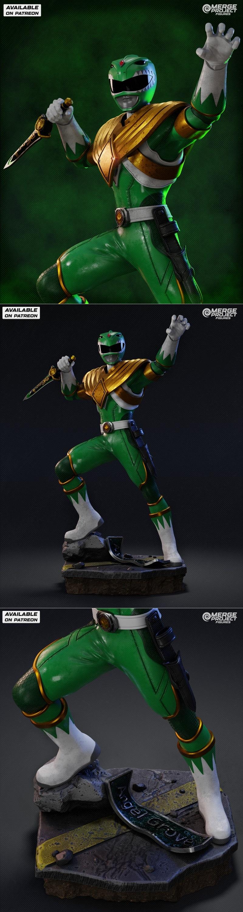 绿巨人3D打印模型|Merge Project Figures – Green Ranger – 3D Print Model STL