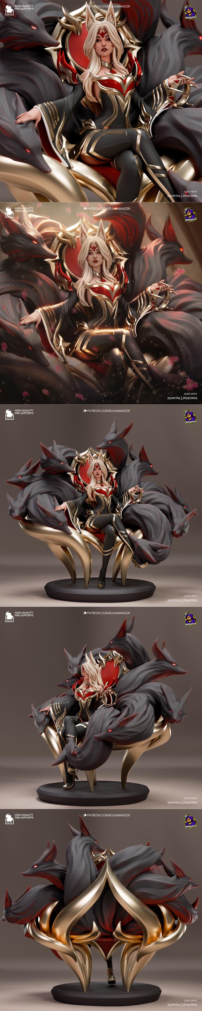 Bulkamancer打造的Ahri角色3D打印模型|Bulkamancer Sculpts – Ahri – League of Legends – 3D Print Model STL